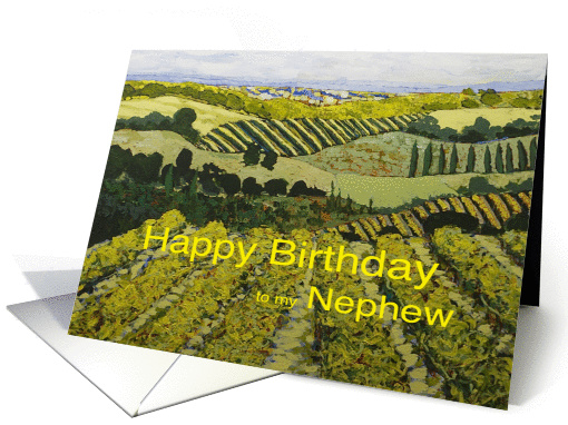 Vineyards & Fields Landscape- Happy Birthday Nephew card (1125368)