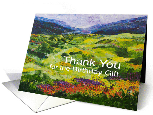 Thank You Birthday Gift - Landscape Mountain with wildflowers card