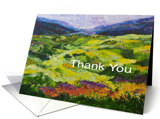 Thank You - Landscape Mountain with wildflowers card (1126306)