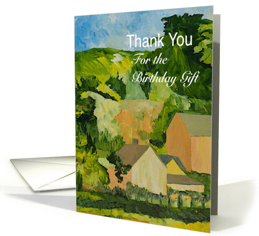 Thank You Birthday Gift- Home and Barn Landscape card (1126314)