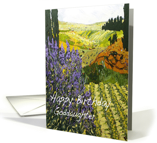 Landscape with Wildflowers - Happy Birthday Goddaughter card (1126588)
