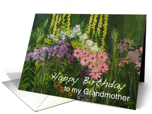 Mixed Flowers in a Garden - Happy Birthday Grandmother card (1127632)