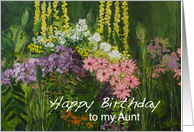 Mixed Flowers in a Garden - Happy Birthday Aunt card