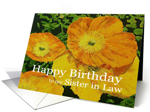 Large Orange Poppies - Happy Birthday Sister in Law card (1127726)