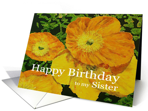 Large Orange Poppies - Happy Birthday Sister card (1127812)