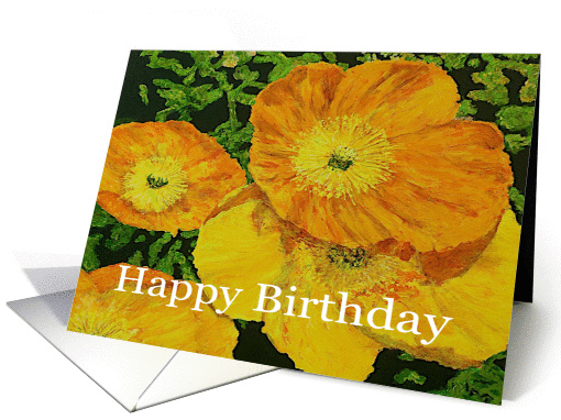 Large Orange Poppies - Happy Birthday card (1127820)