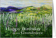 Happy Birthday Grandniece - Landscape with Wildflowers card