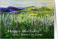 Happy Birthday Sister in Law - Landscape with Wildflowers card