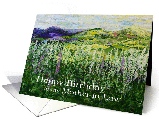 Happy Birthday Mother in Law - Landscape with Wildflowers card