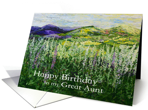 Happy Birthday Great Aunt - Landscape with Wildflowers card (1128628)