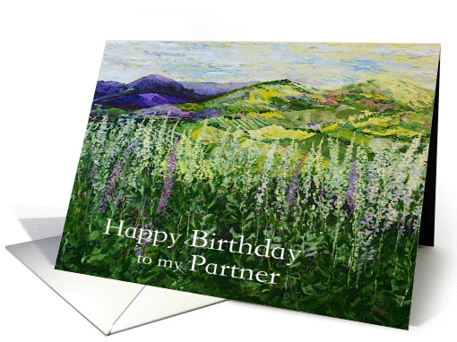 Happy Birthday Partner - Landscape with Wildflowers card (1128674)
