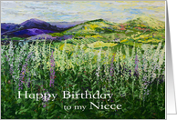 Happy Birthday Niece - Landscape with Wildflowers card