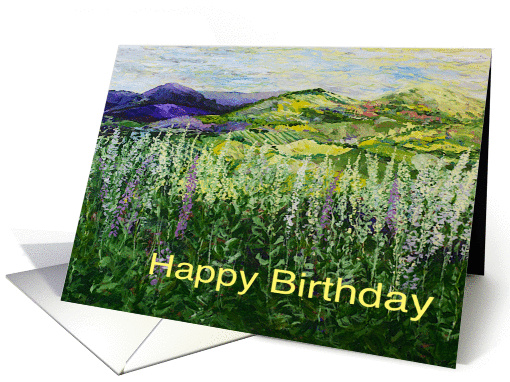 Happy Birthday - Landscape with Wildflowers card (1128726)