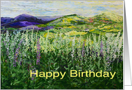 Happy Birthday - Landscape with Wildflowers card