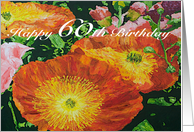 Happy 60th Birthday - Orange Poppies card