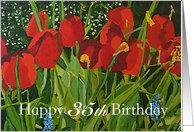 Happy 35th Birthday - Red Tulips card