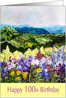 Happy 100th Birthday - Landscape and flower garden card