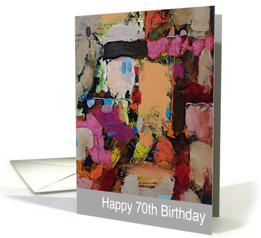 Happy 70th Birthday - Colorful Abstract card (1132332)