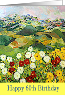 Happy 60th Birthday - Wildflowers and Mountains card