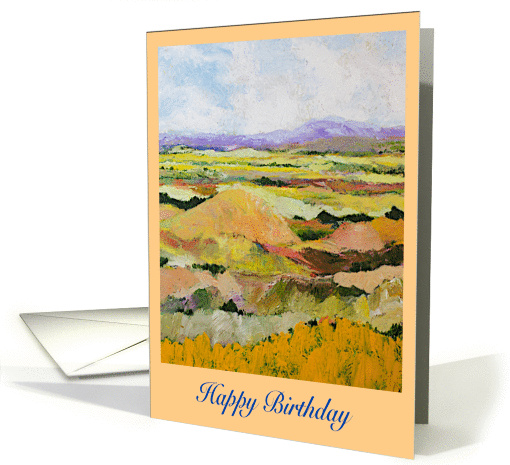 Happy Birthday - Warm Tone Fields and Mountains card (1132478)