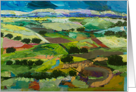 Blank Note Card, Art Work of Storm Over Fields card