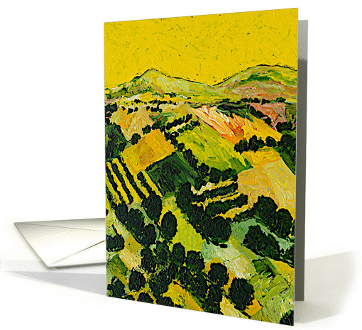 Blank Note Card, Art Work of Early Morning Vineyards card (1155154)
