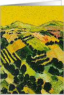 Blank Note Card, Art Work of Early Morning Vineyards card