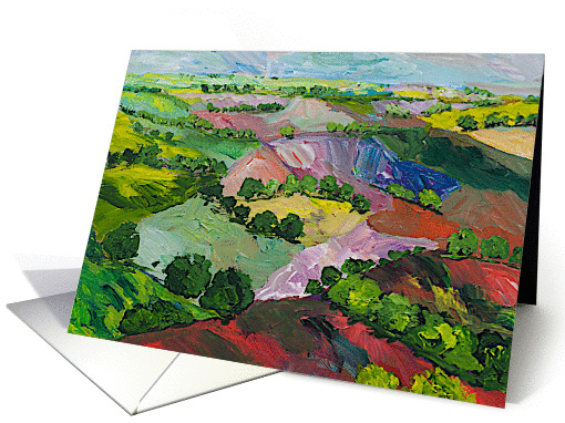 Blank Note Card, Art Work of Fields,Hills, and Trees card (1155156)