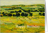 Happy Birthday - Yellow Valley with Hills and Fields card