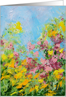 Vines of Red and Yellow Flowers Blank Any Occassion card