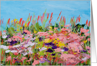 Pink and Red in full Sun Flowers Blank Any Occassion card