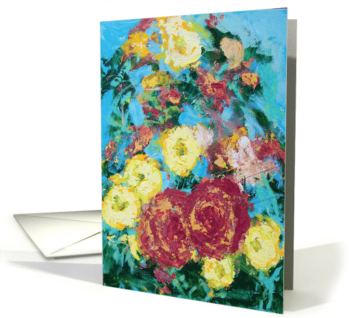 Roses and Mum Flowers Blank Any Occassion card (1514684)