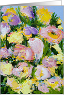 Purple and Yellow Flowers Blank Any Occassion card