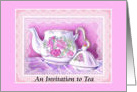 Still Life Teapot and Lace Tea Party Invitation card