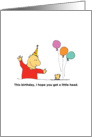 Sexy Birthday Humor: I hope you get a little head. card