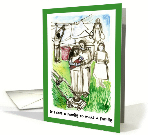 Thanks from new family for help and support with new baby (blank) card