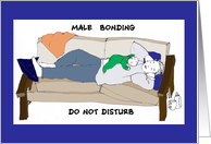 New Parent Humor: Male Bonding (blank) card