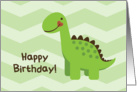 Happy Birthday Dinosaur - Green Chevron card