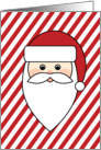 Cute Santa Claus - Red White Candy Cane Stripes card