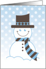 Cool Polka Dotted Snowman - Merry Christmas card