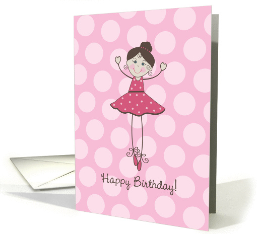 Happy Birthday Ballerina - Pink Polka Dots card (1117928)