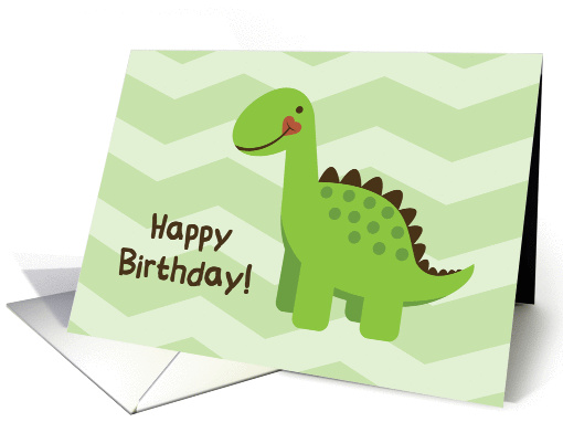 Happy Birthday Dinosaur - Green Chevron card (1118240)