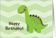 Happy Birthday Dinosaur - Green Chevron card