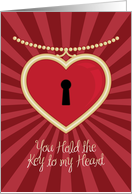 Romantic Valentine’s Day - You Hold the Key to my Heart card