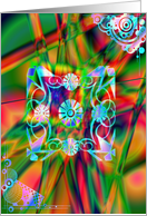 Blank Note Card, Abstract Art, Emblem card