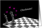 Chess Themed Card Showing Romance Between King and Queen card