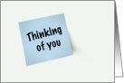 Thinking of You Blue Sticky Note card