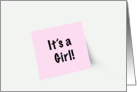 It’s a Girl Birth Announcement Sticky Note card