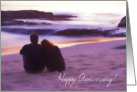 Romantic Couple on Beach Anniversary Card