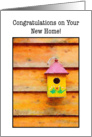 Bird House New Home Congratulations card